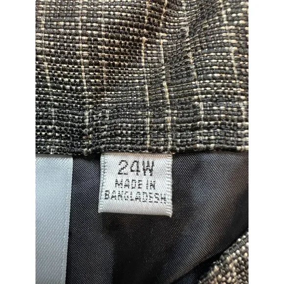 Jones Studio Women's Tweed Pencil Skirt Flat Front Size 24W Tan Back Slit Zip - Picture 4 of 11